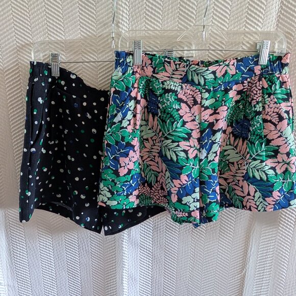 Joe Fresh 2 Pair of Pull On shorts size Small Tropical Print and Polka Dot Print - Picture 1 of 13
